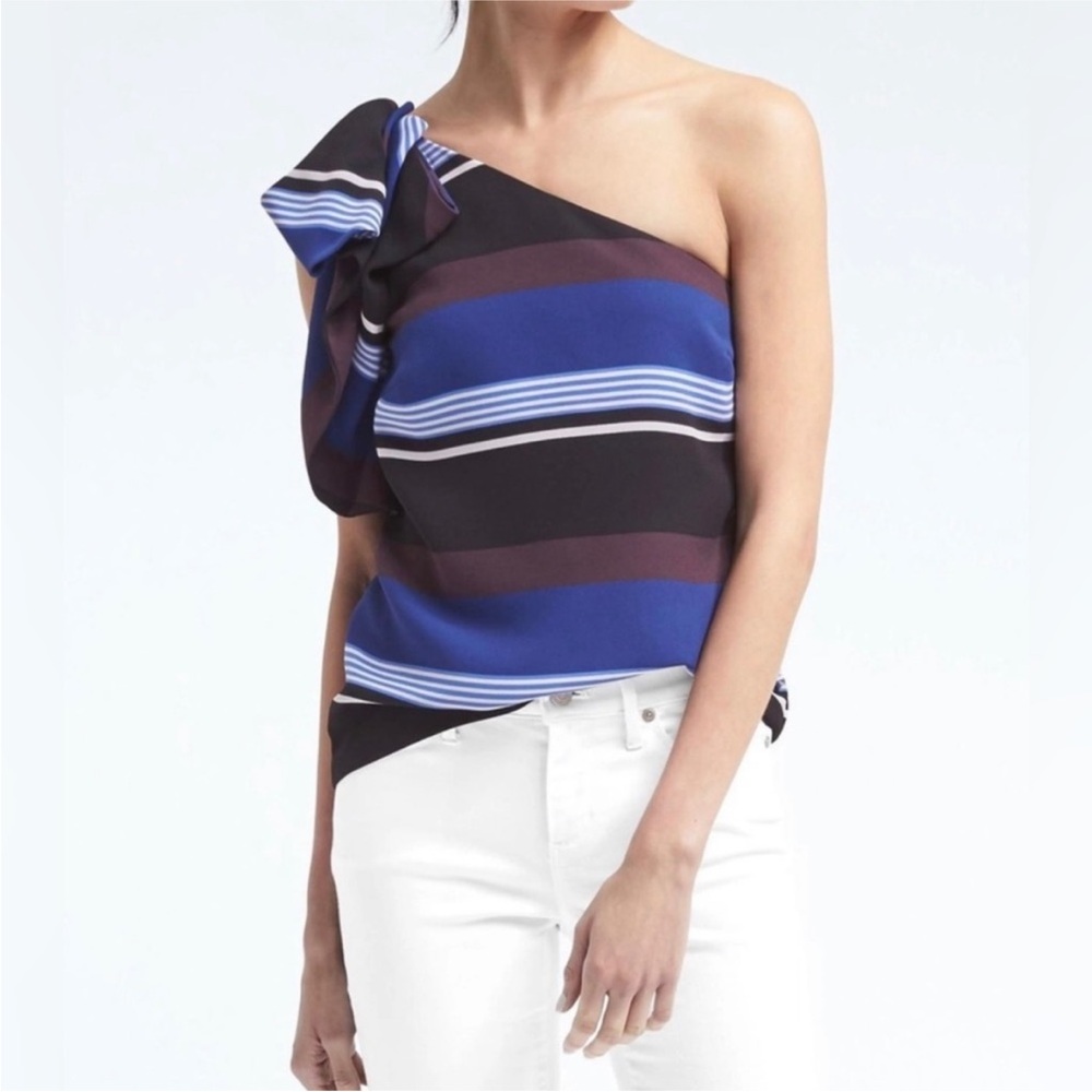 Banana Republic-Women’s one shoulder bow blouse